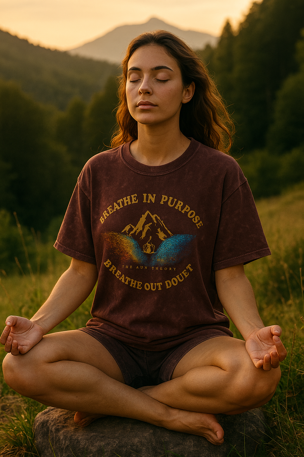 BREATHE IN PURPOSE™ – Unisex Oversized Acid Wash Tee | The Aum Theory