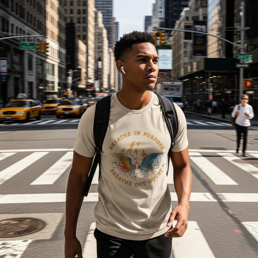 Breathe In Purpose | 220 GSM  Luxury Unisex Regular fit  T-Shirt – The Aum Theory
