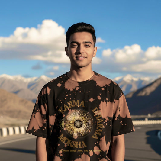 Karma Dharma Moksha - Handmade Tie Dye Oversized T-Shirt | 280 GSM