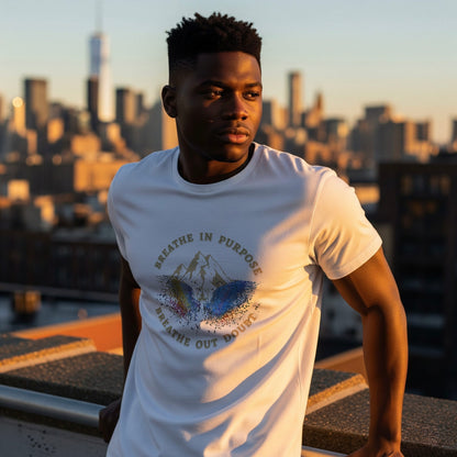 Breathe In Purpose | 220 GSM  Luxury Unisex Regular fit  T-Shirt – The Aum Theory