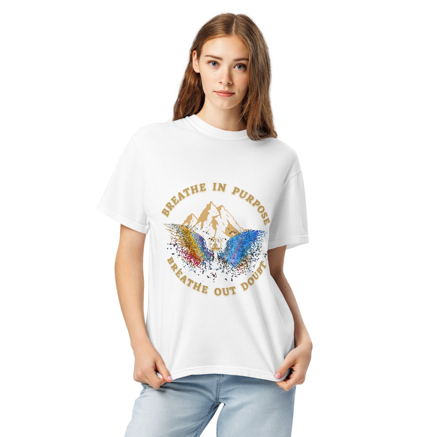 Breathe In Purpose | 220 GSM  Luxury Unisex Regular fit  T-Shirt – The Aum Theory